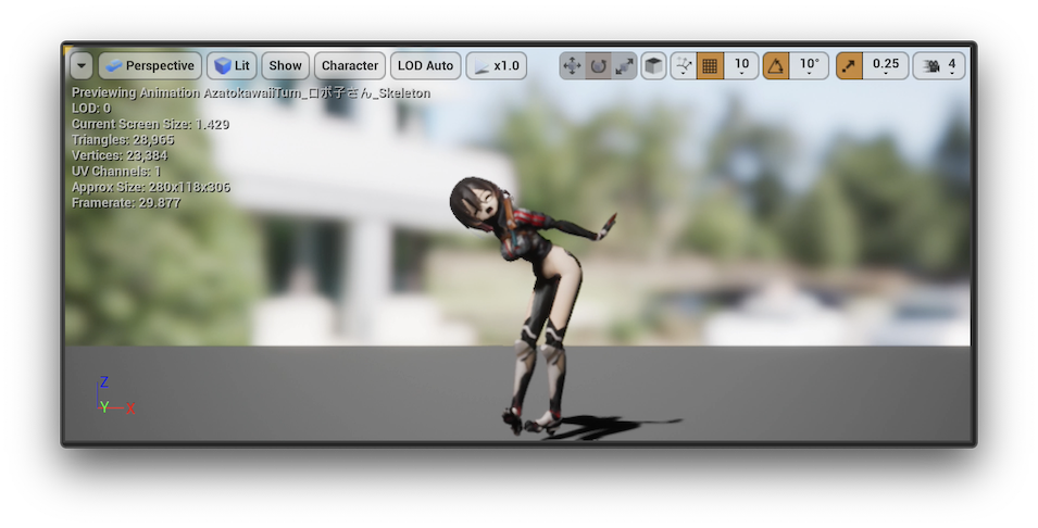 Mac の Unreal Engine 4 25 1 でmmdモデル モーションを一発で読み込む Darkhorse